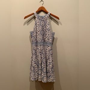 Medium Blue Lace Halter Dress